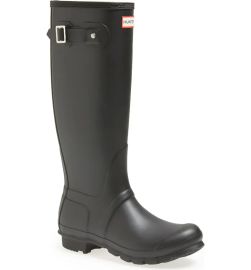 Hunter Original TallRain Boot in Black Matte/Black at Nordstrom